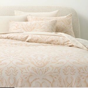 CB2 Entwined Elephants Natural King Duvet Cover - The White Lotus
